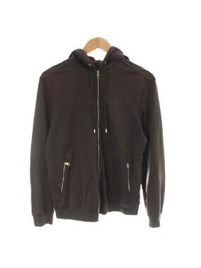 Louis Vuitton Zip Up Hoodie Damier Pattern Logo Cotton S Brown MW